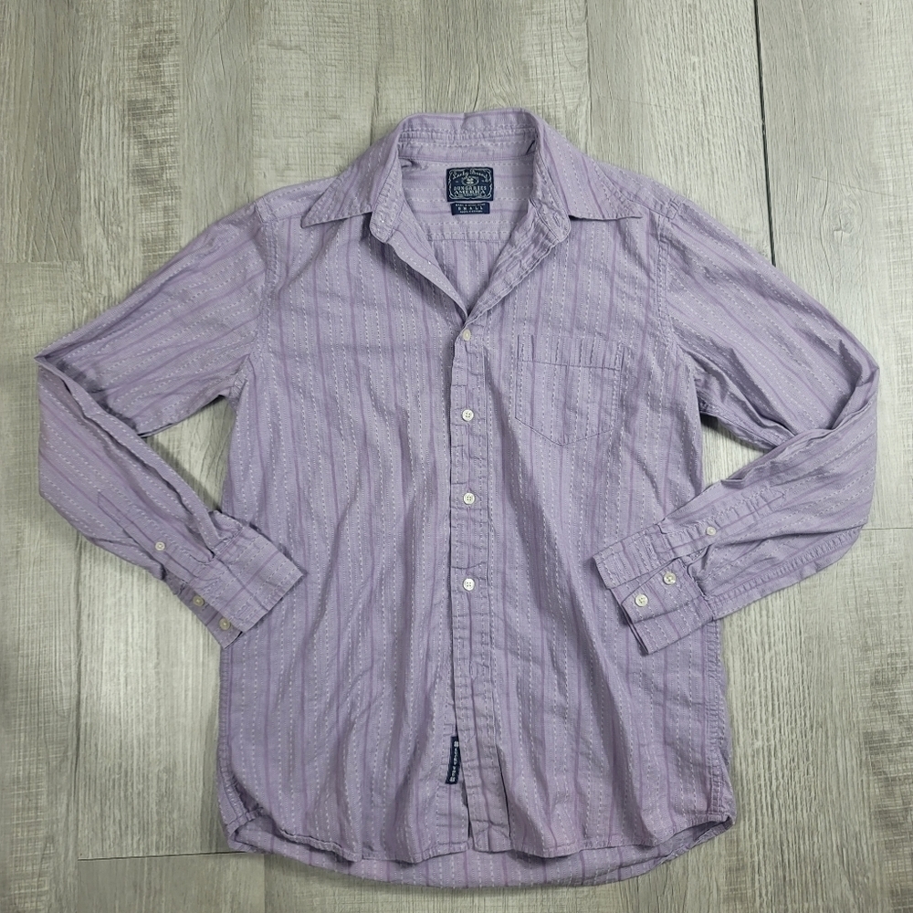 Lucky Brand Dungarees America Violet Stripe Cotton Shirt | Size S